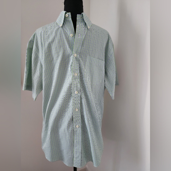 346 Brooks Brothers Short Sleeve Button Down Shirt Mens M - Picture 2 of 5